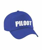 Originele piloot verkleed pet blauw kinderen carnavalskleding