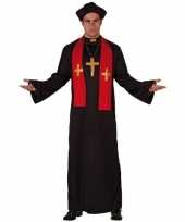 Originele priester carnavalskledings zwart rood