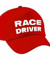 Originele race driver auto coureur verkleed pet rood kinderen carnavalskleding