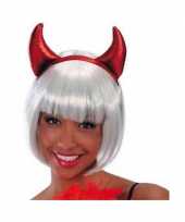 Originele rode glimmende duivel diadeem dames carnavalskleding