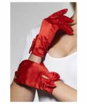 Originele rode korte verkleed handschoenen dames carnavalskleding
