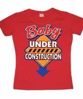 Originele rood baby under construction girly t shirt carnavalskleding