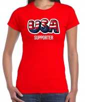 Originele rood t-shirt usa amerika supporter ek wk dames carnavalskleding