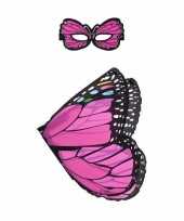 Originele roze vlinder verkleedset meisjes carnavalskleding