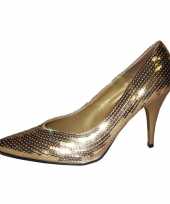 Originele schoenen gouden pailletten carnavalskleding