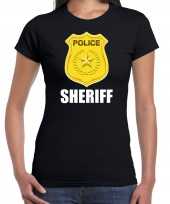 Originele sheriff police politie embleem t shirt zwart dames carnavalskleding