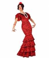 Originele spaanse flamencodanseres carnavalskleding rood verkleed carnavalskleding dames 10132362
