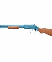 Originele speelgoed shotgun geweer blauw carnavalskleding