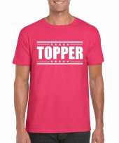 Originele topper t shirt fuscia roze heren carnavalskleding