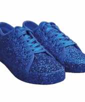 Originele toppers blauwe glitter disco sneakers schoenen dames carnavalskleding