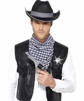 Originele toppers cowboy verkleed set zwart heren carnavalskleding