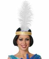 Originele toppers witte pauwenveer charleston jaren verkleed accessoire carnavalskleding