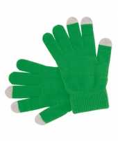 Originele touchscreen handschoenen groen carnavalskleding