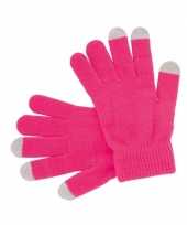 Originele touchscreen handschoenen roze carnavalskleding