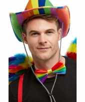 Originele verkleed accessoires regenboog strik carnavalskleding