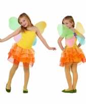 Originele vlinder carnavalskleding kinderen geel oranje