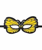 Originele vlinder oogmasker geel carnavalskleding