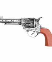 Originele western revolver pistool zilver carnavalskleding