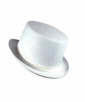 Originele witte hoed hoog model carnavalskleding