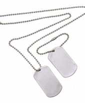 Originele x dogtags aan ketting soldaten verkleed accessoire carnavalskleding