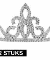 Originele x prinsessen tiara zilver dames carnavalskleding