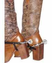 Originele zilveren cowboy sporen carnavalskleding