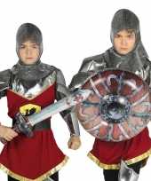 Originele zilveren ridder set opblaasbaar carnavalskleding 10099727
