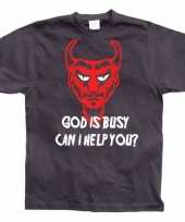 Originele zwart god is busy t shirt carnavalskleding