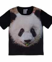 Originele zwart t shirt panda beer kinderen carnavalskleding