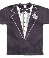 Originele zwart tuxedo t shirt carnavalskleding