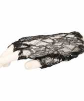 Originele zwarte korte madonna kanten handschoenen volwassenen carnavalskleding