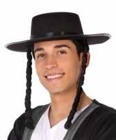 Originele zwarte orthodoxe jood verkleed hoed heren carnavalskleding